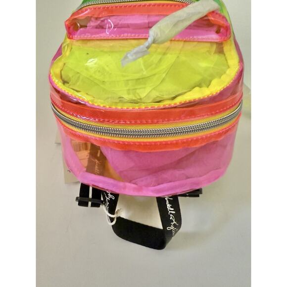 Kendall + Kylie Clear Neon Mix Adjustable Straps Concert Festival Mini Backpack - Picture 11 of 11